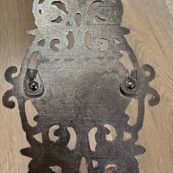 1pc Vintage filigree buckle faux turquoise accents. Gunmetal finish. 5 x 2.75 - Picture 10 of 11